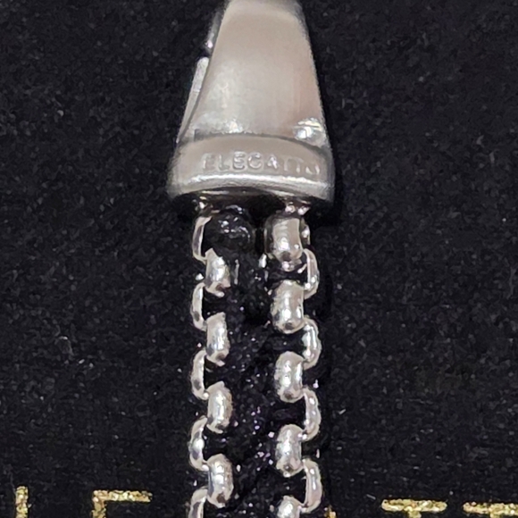 Elegatto Silver & Black Women's Bracelet NWOT - Picture 3 of 3